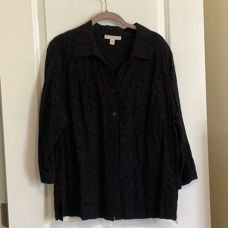 Black Eyelet Top